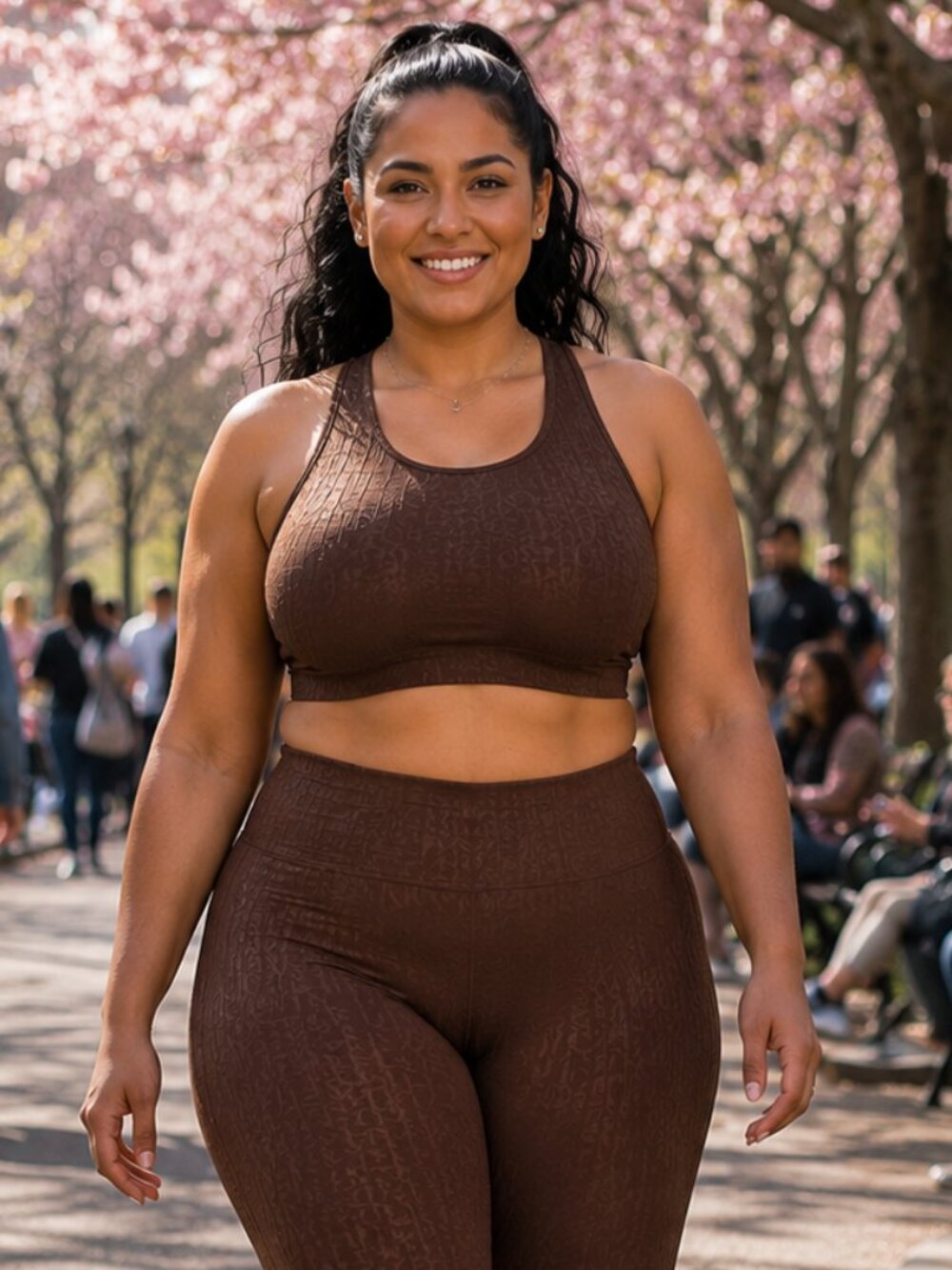 NIKE Dri-FIT Sports Bra Plus 3X Bronze Brown Padded High Support Swoosh 46D 46E